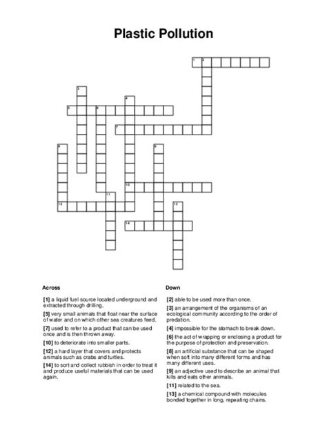 plasticCrossword Clue. Crossword Clue. We have found 20 answers for the Plastic clue in our database. The best answer we found was ADAPTIVE, which has a length of 8 letters. We frequently update this page to help you solve all your favorite puzzles, like NYT , LA Times , Universal , Sun Two Speed, and more.